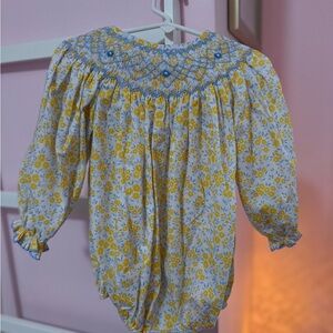 Floral Yellow and Blue Kids One Piece